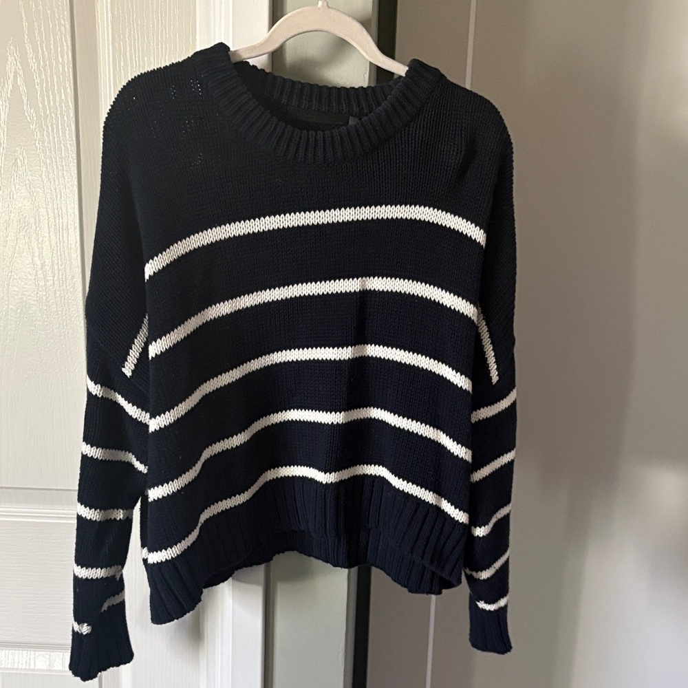 Jenni Kayne Navy and Cream Striped Sweater